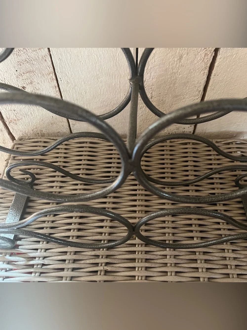 Ornate Scroll Metal 6 Bottle Wine Rack - Metallic Gray